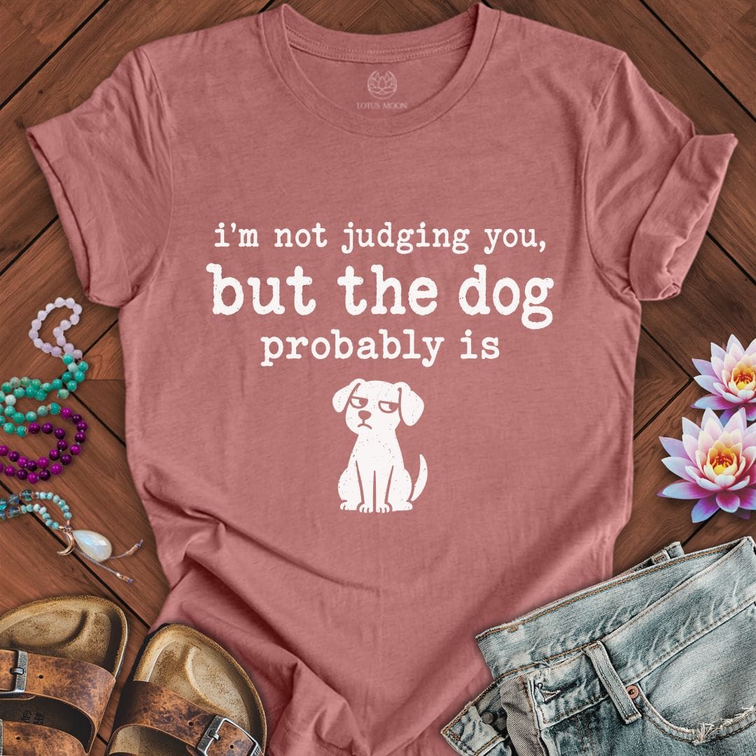 The Judgmental Dog Tee Heather Mauve