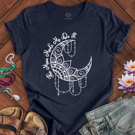 The Moon Made Me Tee Heather Midnight Navy