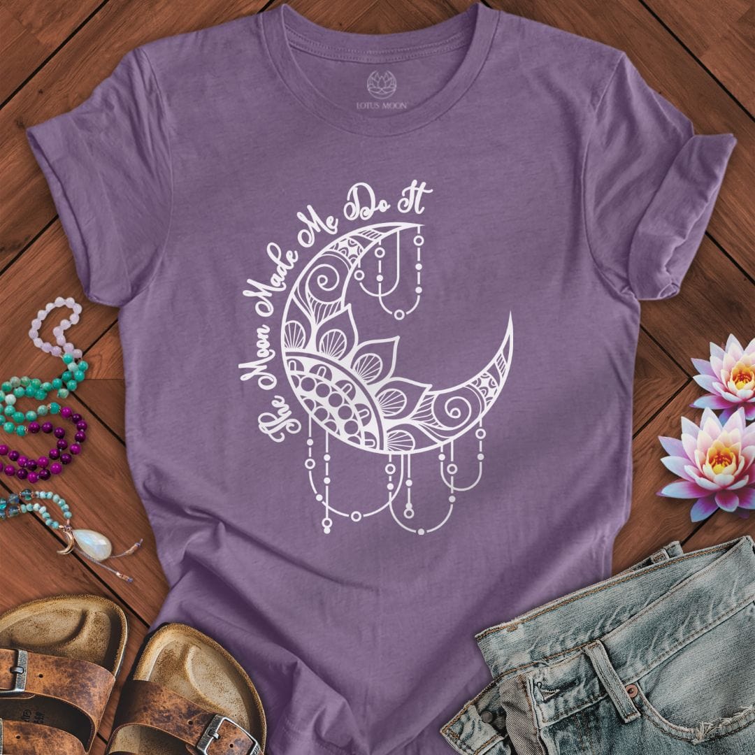 The Moon Made Me Tee Heather Purple