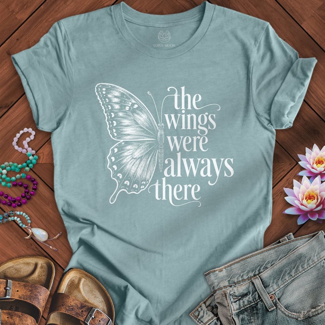 Printify T-Shirt The Wings Tee Heather Blue Lagoon / S