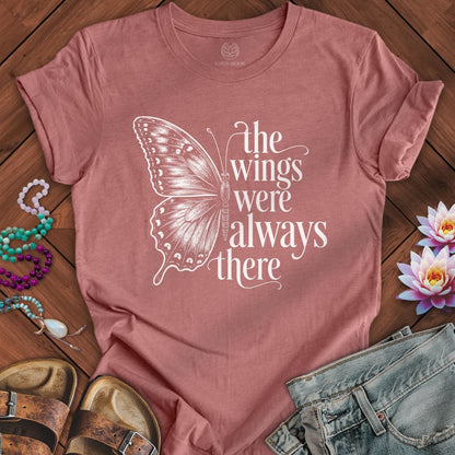Printify T-Shirt The Wings Tee Heather Mauve / S