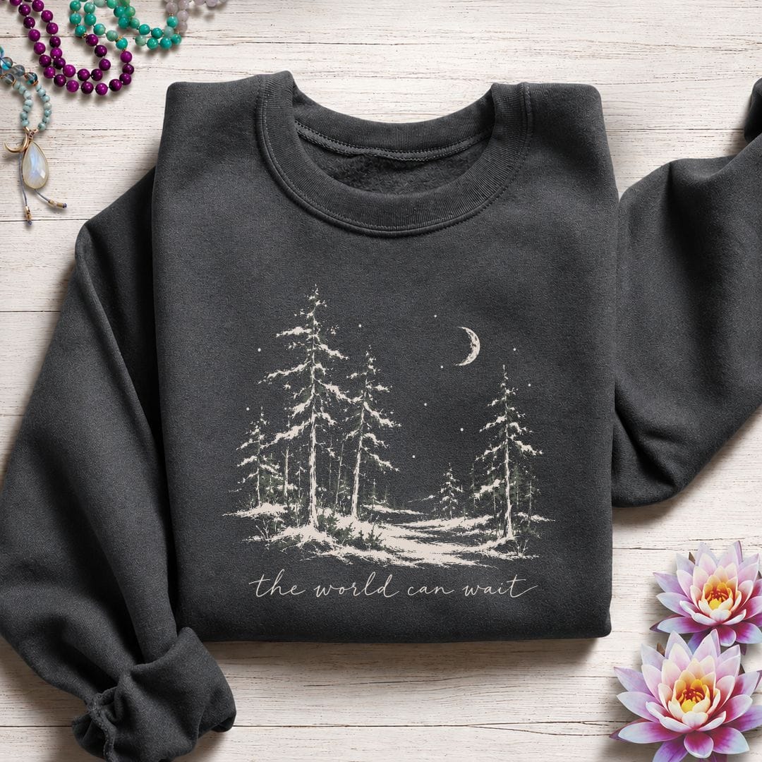The World Can Wait Sweatshirt Dark Heather