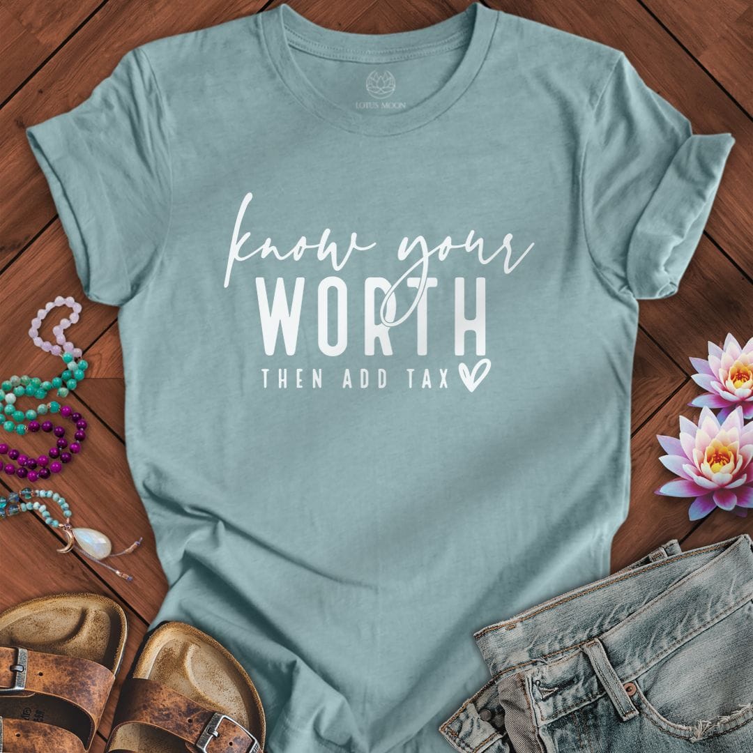 Then Add Tax Tee Heather Blue Lagoon