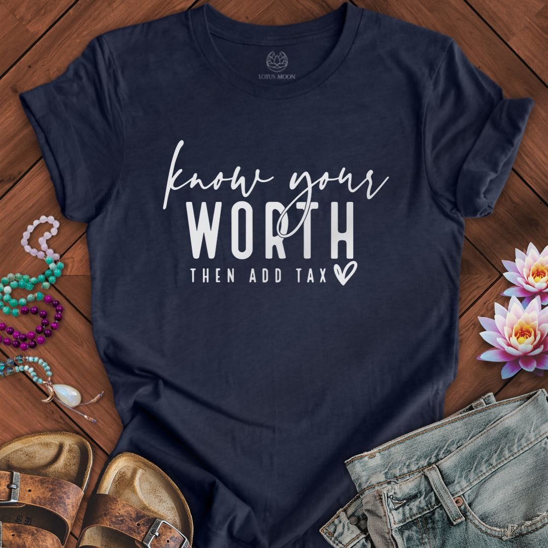 Then Add Tax Tee Heather Midnight Navy