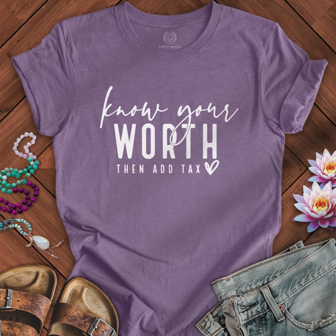 Then Add Tax Tee Heather Purple