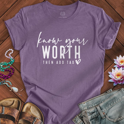 Then Add Tax Tee Heather Purple