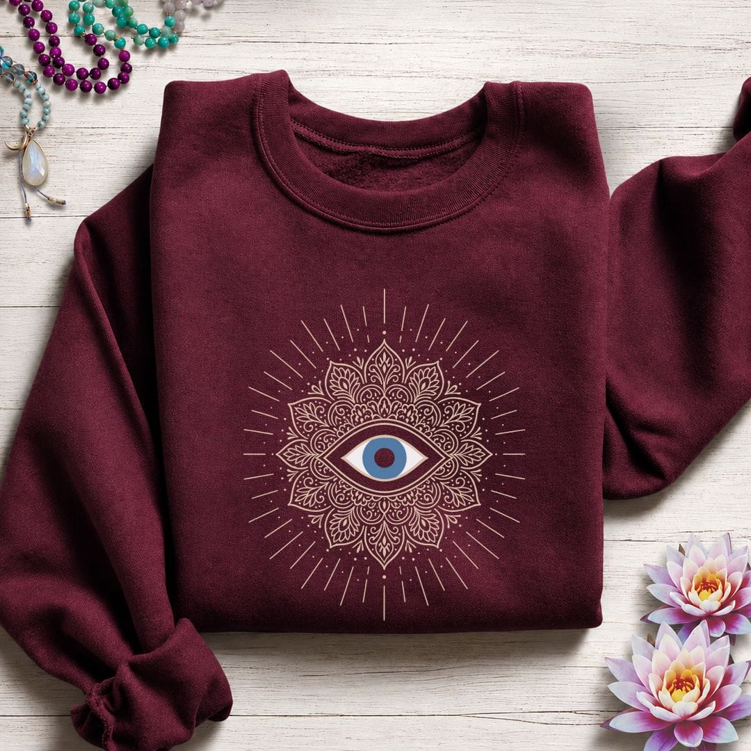 Third Eye Mandala Sweatshirt Maroon