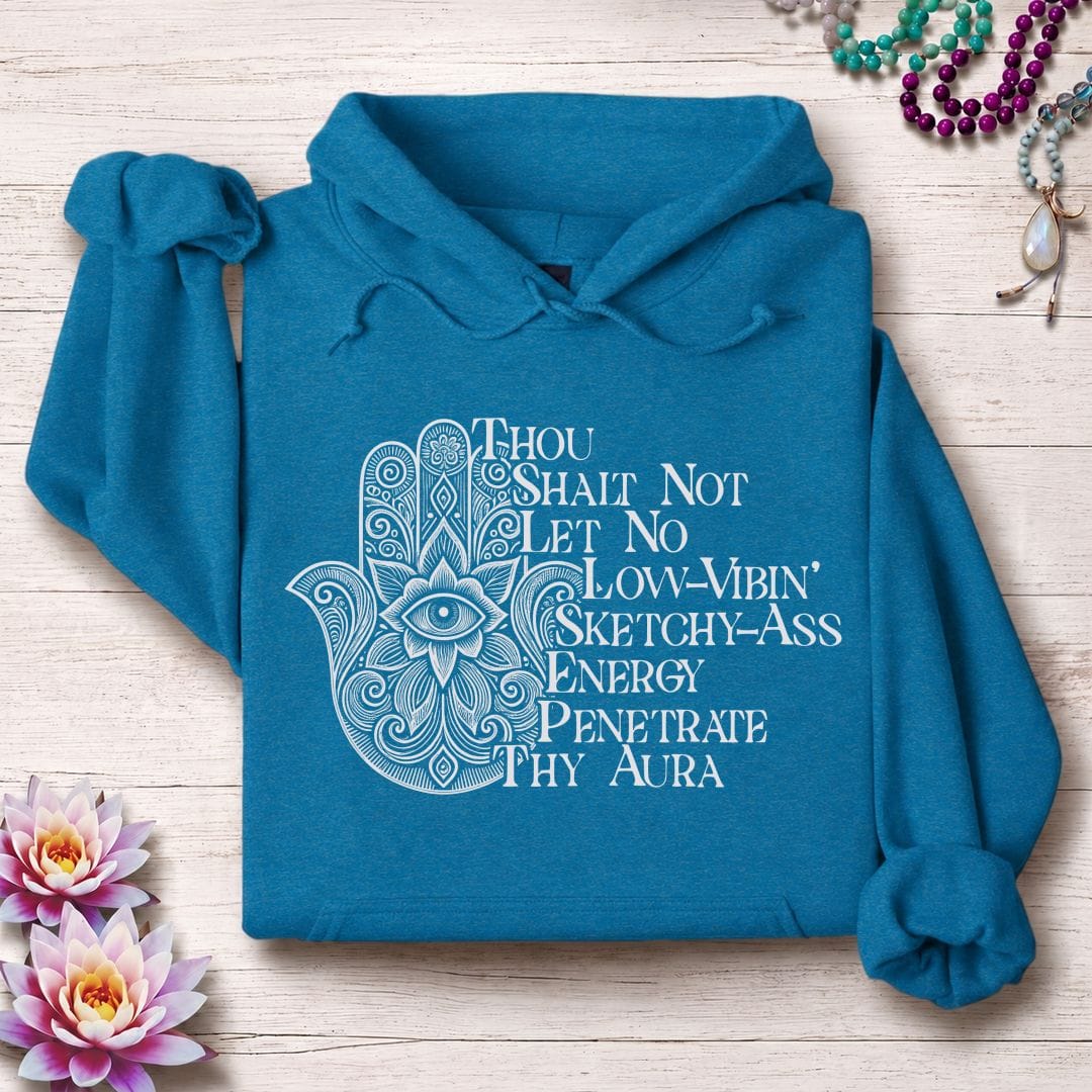 Printify Hoodie Thou Shalt Not Hoodie Antique Sapphire / S