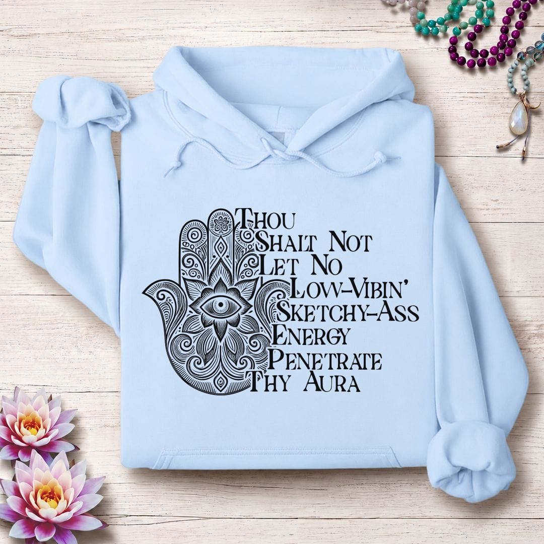 Printify Hoodie Thou Shalt Not Hoodie Light Blue / S