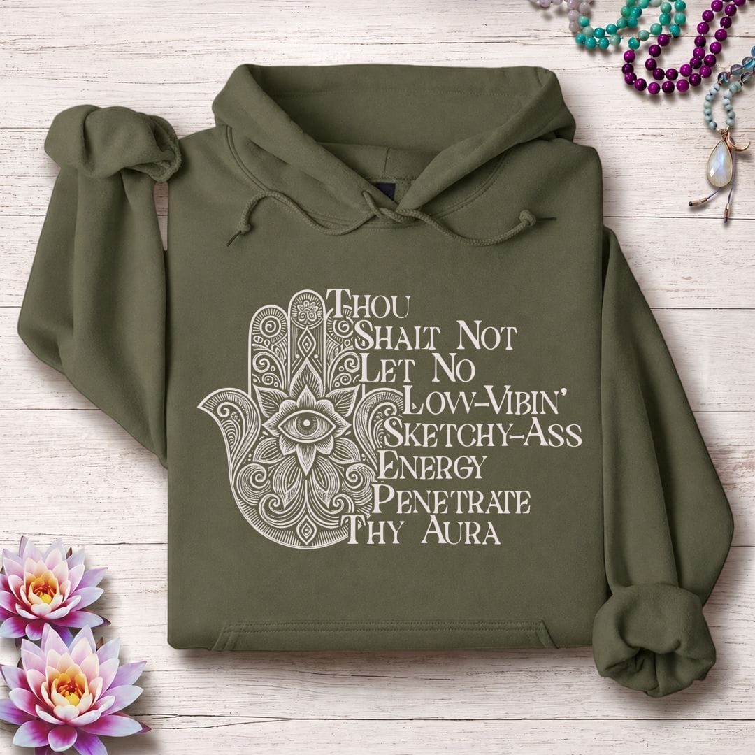 Printify Hoodie Thou Shalt Not Hoodie Military Green / S