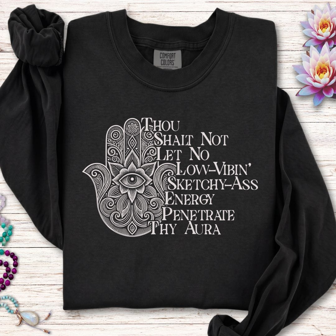 Printify Long-sleeve Thou Shalt Not Long Sleeve Tee Black / S
