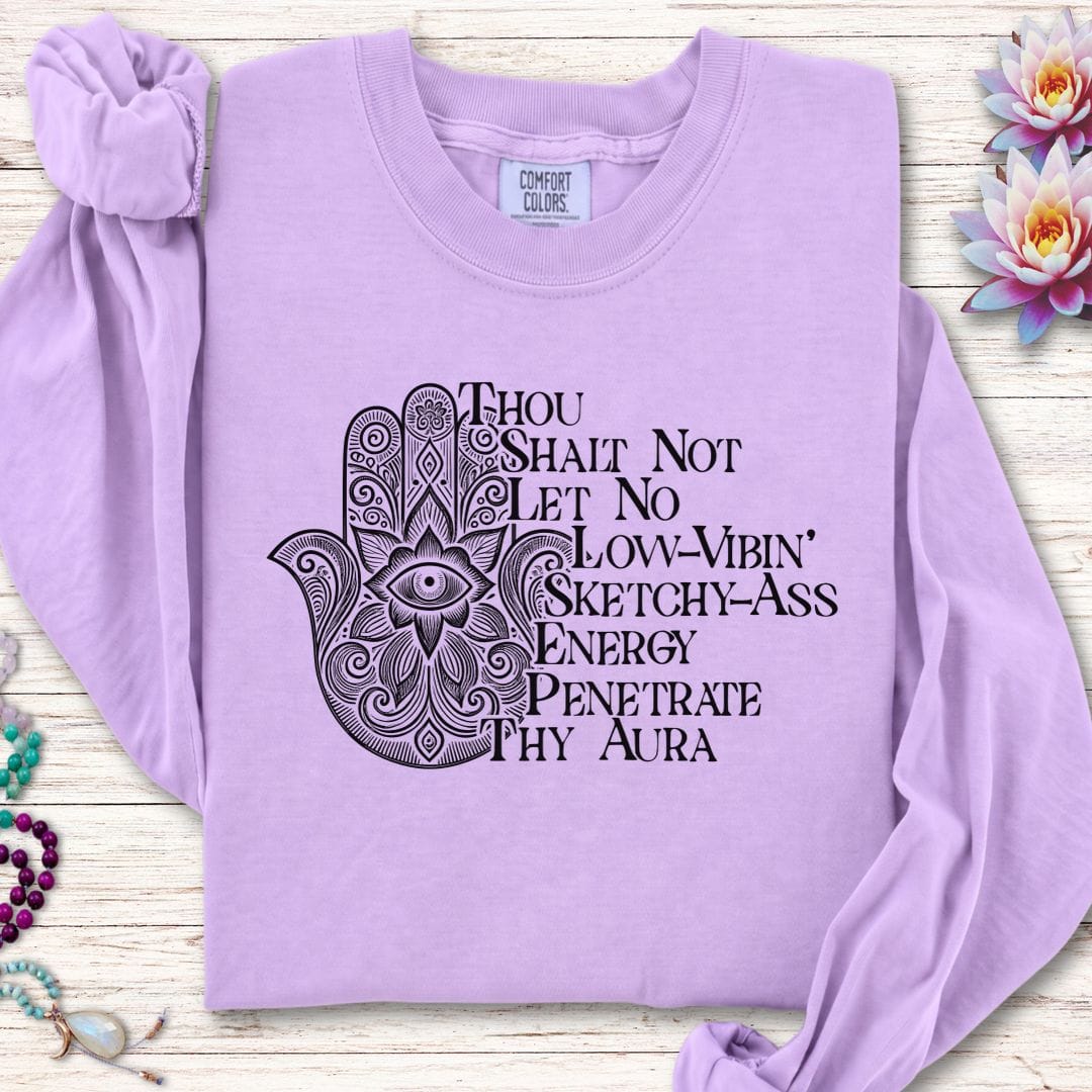 Printify Long-sleeve Thou Shalt Not Long Sleeve Tee Orchid / S