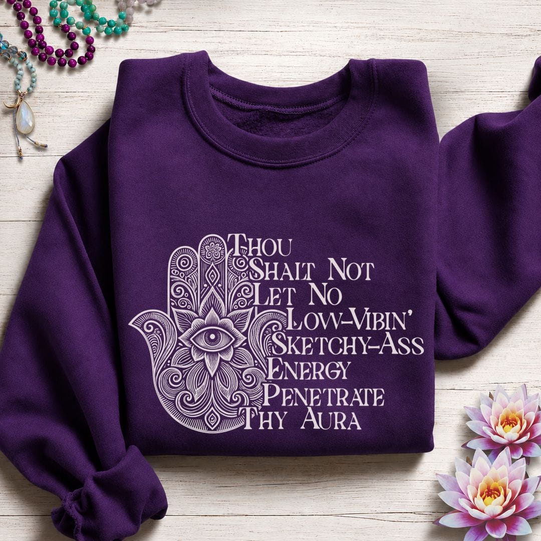 Thou Shalt Not Sweatshirt Purple