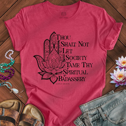 Thy Spiritual Badassery Tee Heather Raspberry