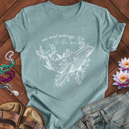 Printify T-Shirt To The Sea Tee Heather Blue Lagoon / S