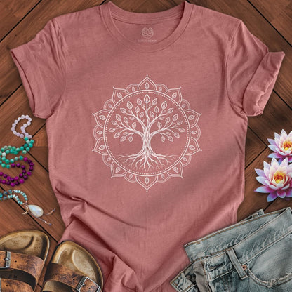 Tree Of Life Mandala Tee Heather Mauve
