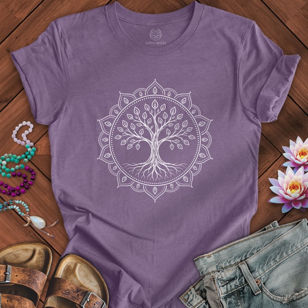 Tree Of Life Mandala Tee Heather Purple