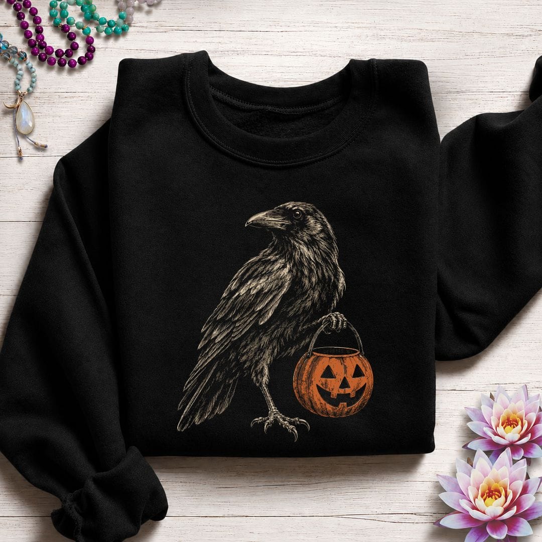 Trick-or-Treat Raven Sweatshirt Black