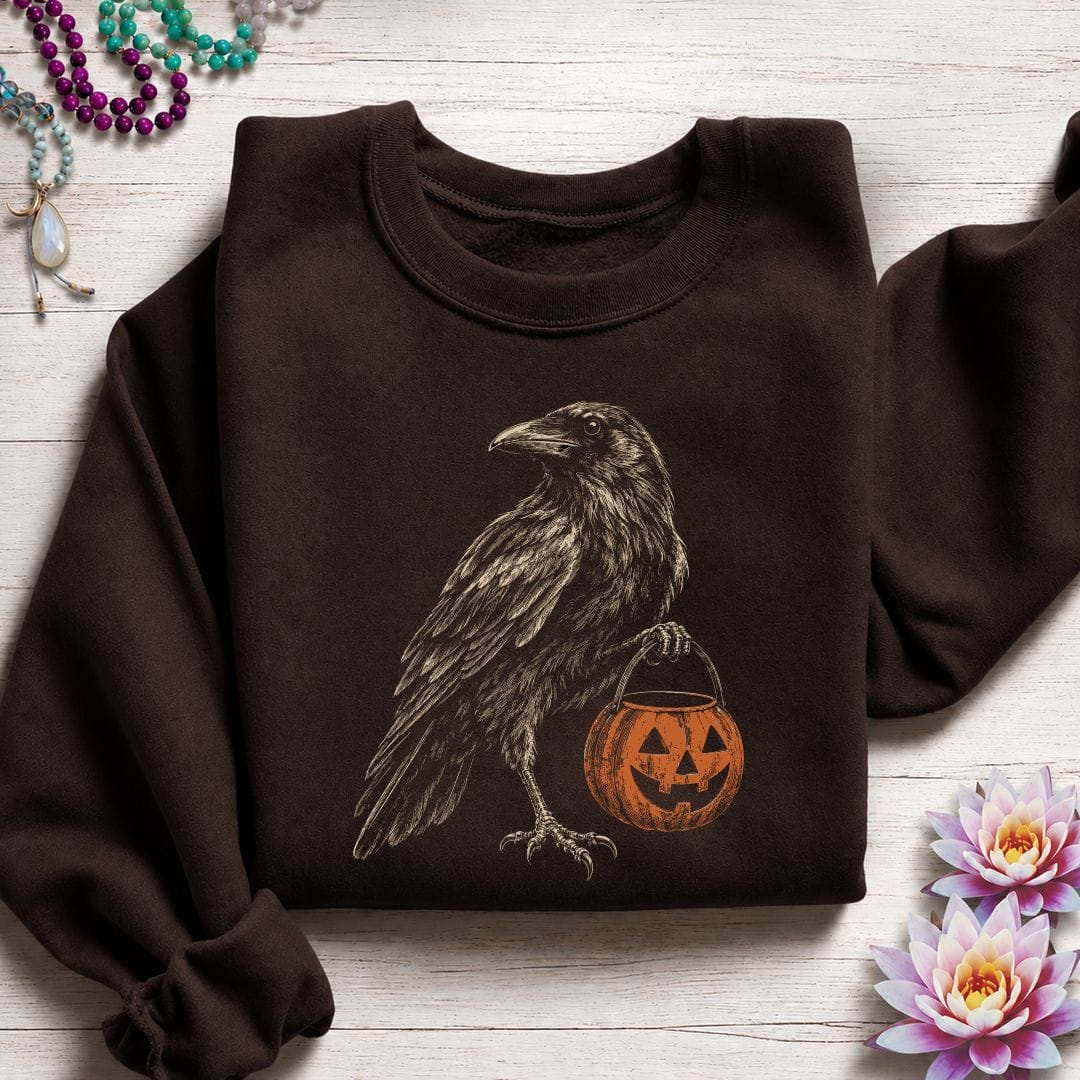 Trick-or-Treat Raven Sweatshirt Dark Chocolate