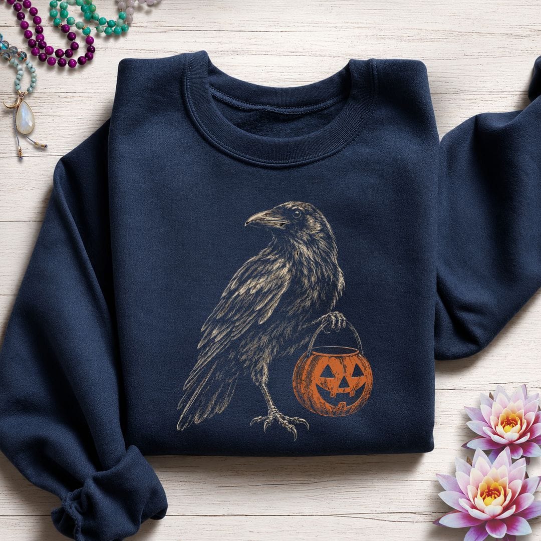 Trick-or-Treat Raven Sweatshirt Navy
