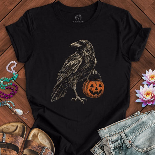 Trick-or-Treat Raven Tee Black