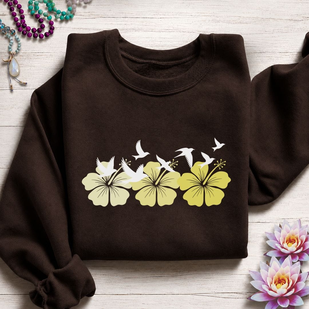 Tropical Flock Sweatshirt Dark Chocolate