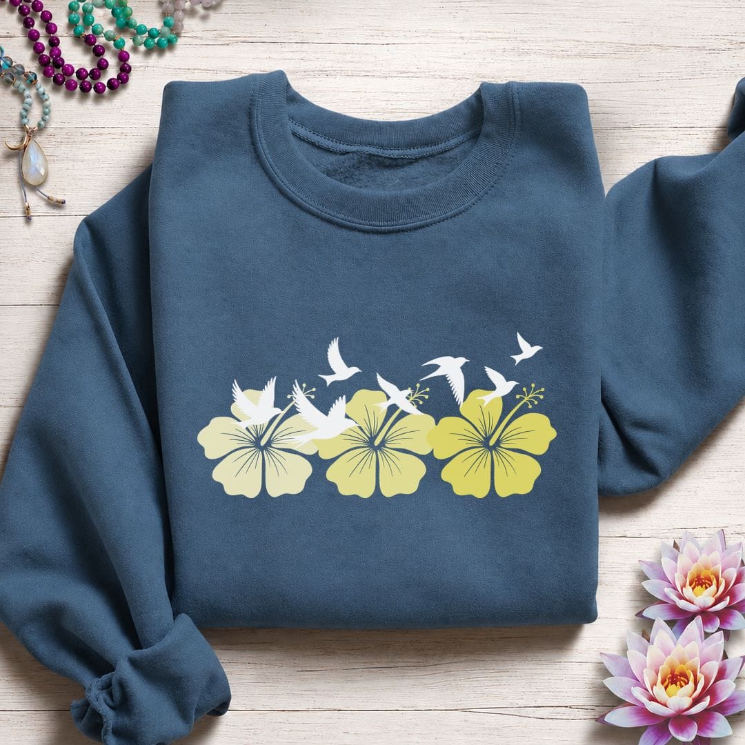 Tropical Flock Sweatshirt Indigo Blue