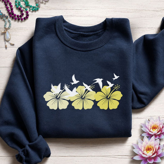 Tropical Flock Sweatshirt Navy