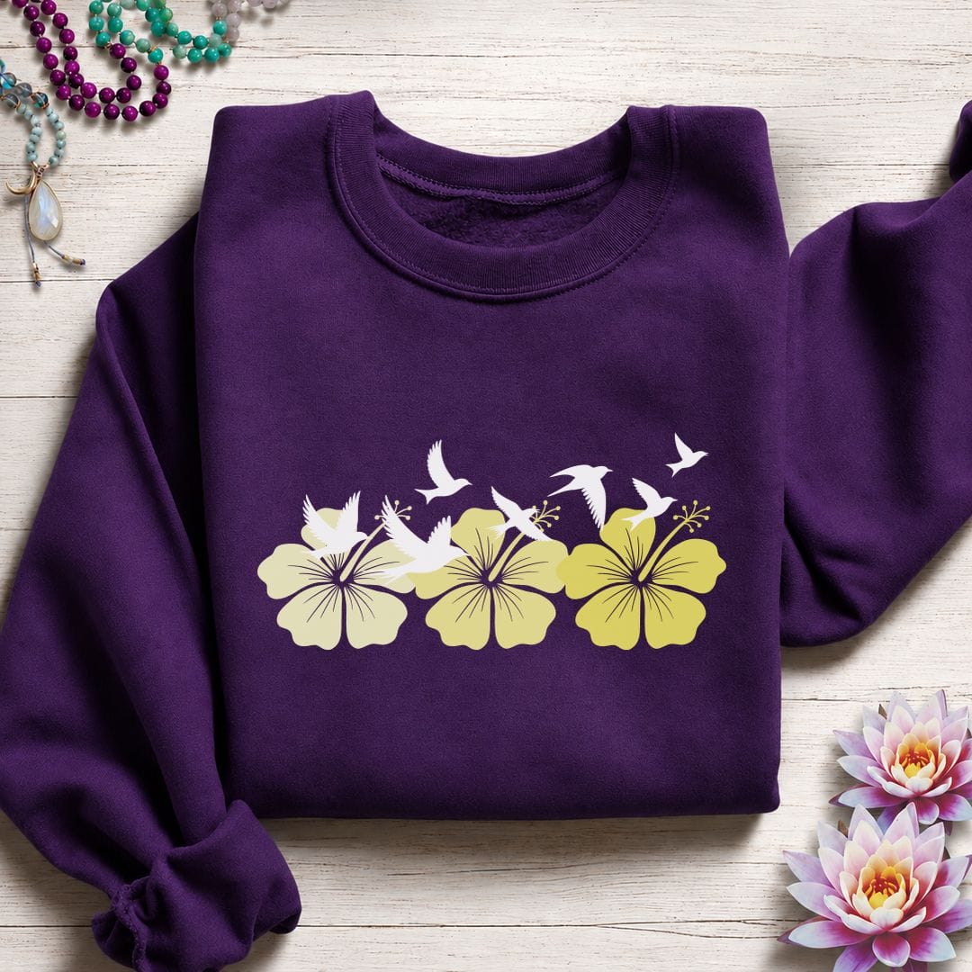 Tropical Flock Sweatshirt Purple