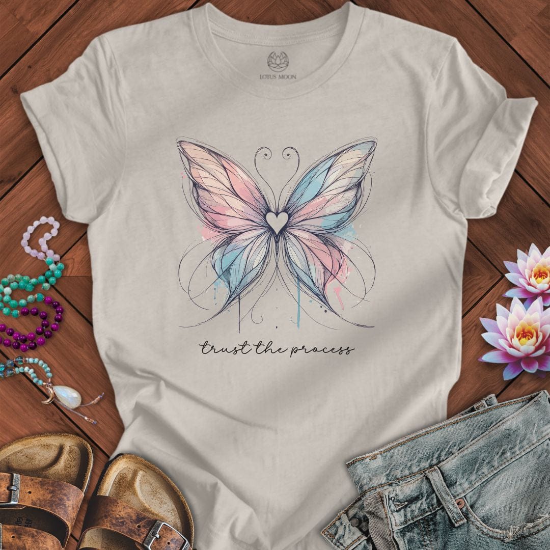 Trust the Process Butterfly Tee Heather Dust