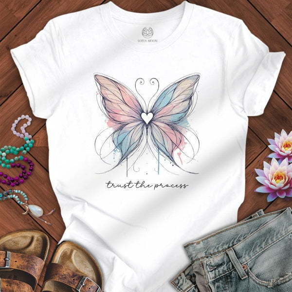 Trust the Process Butterfly Tee White