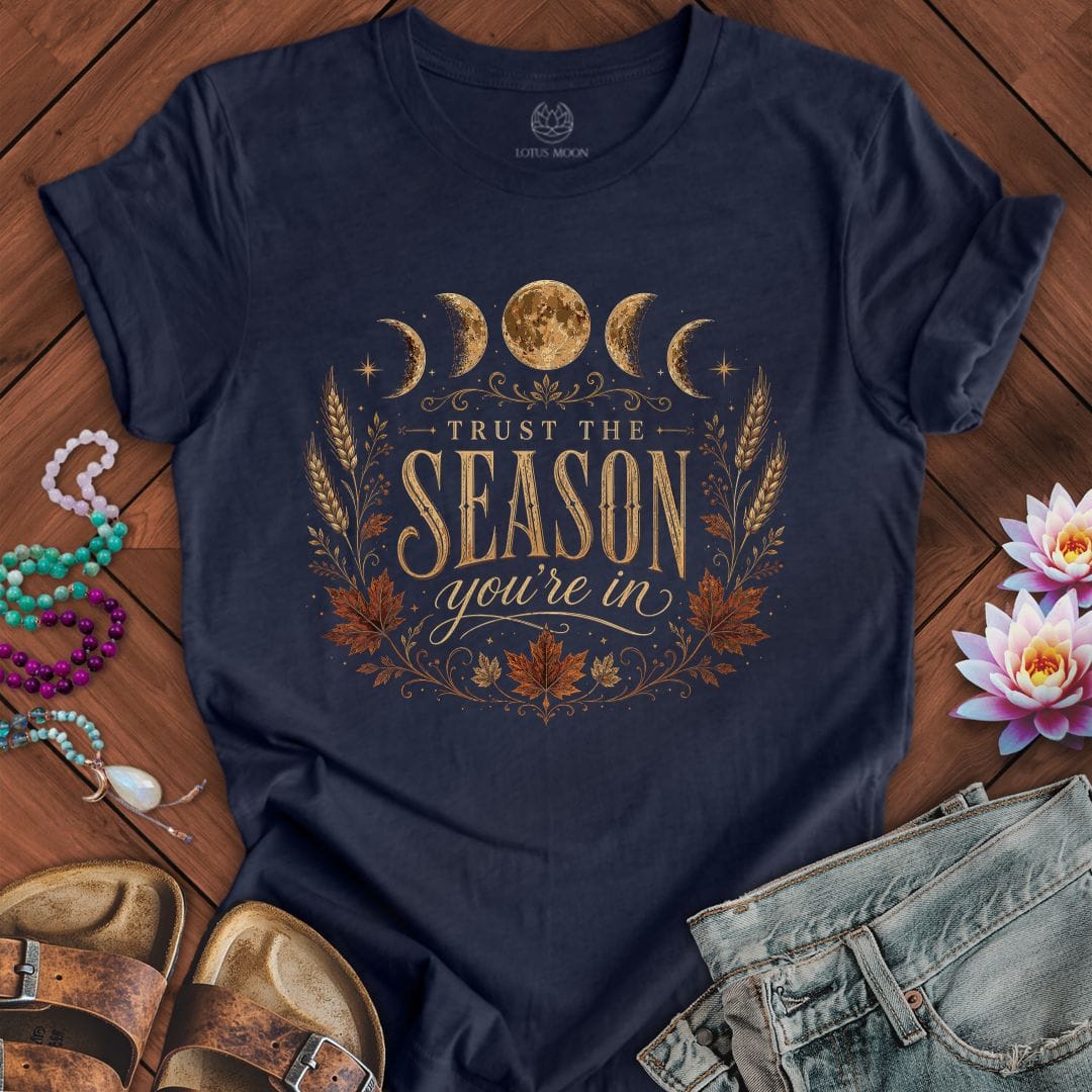 Trust The Season Tee Heather Midnight Navy