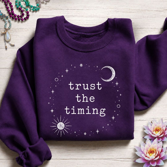 Trust The Timing Sweatshirt Purple