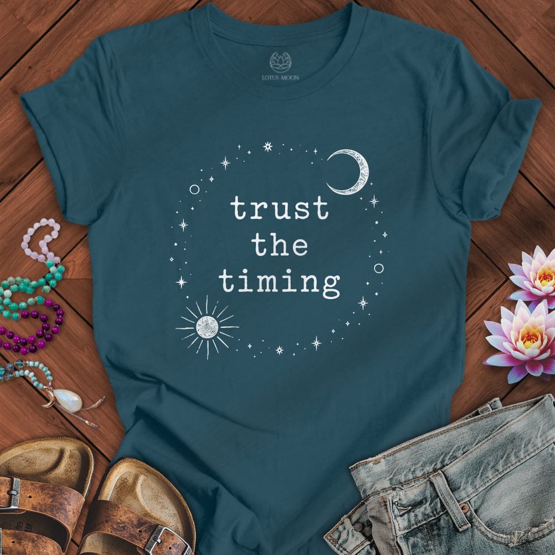 Printify T-Shirt Trust The Timing Tee Deep Teal / S