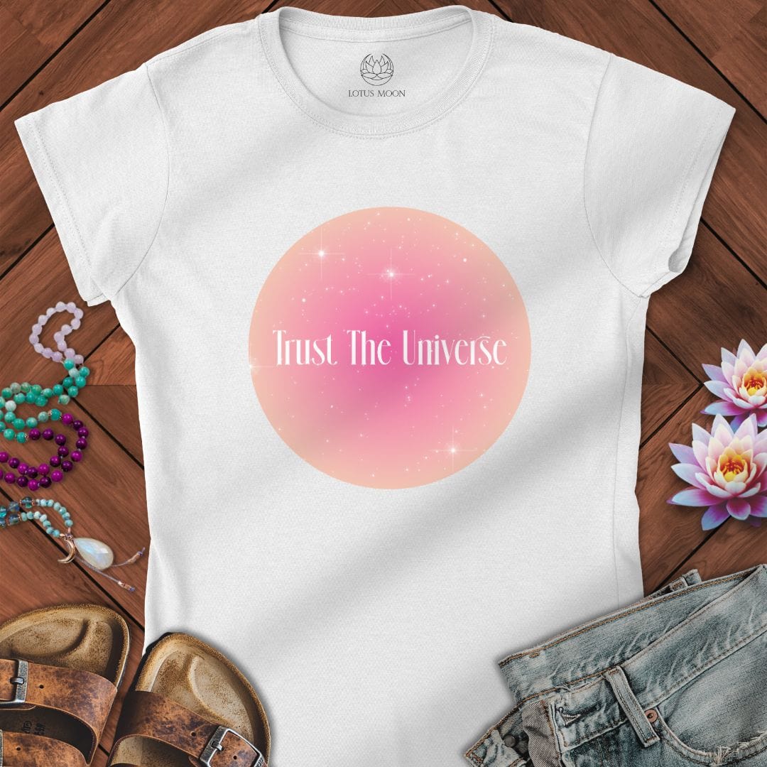 Trust The Universe Fitted Tee White