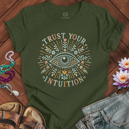 Printify T-Shirt Trust Your Intuition Tee Military Green / S