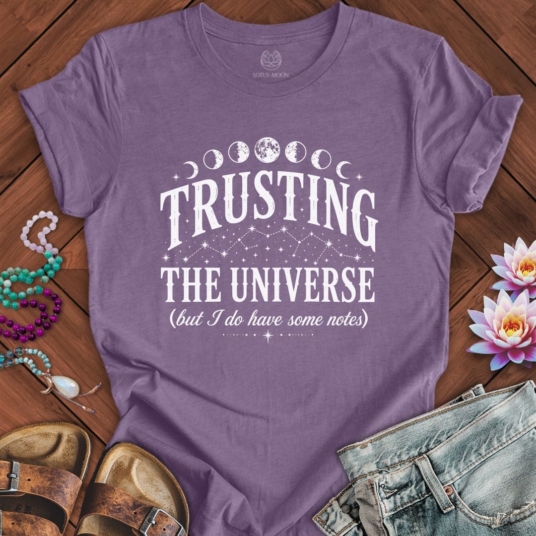 Printify T-Shirt Trusting The Universe Tee Heather Purple / S