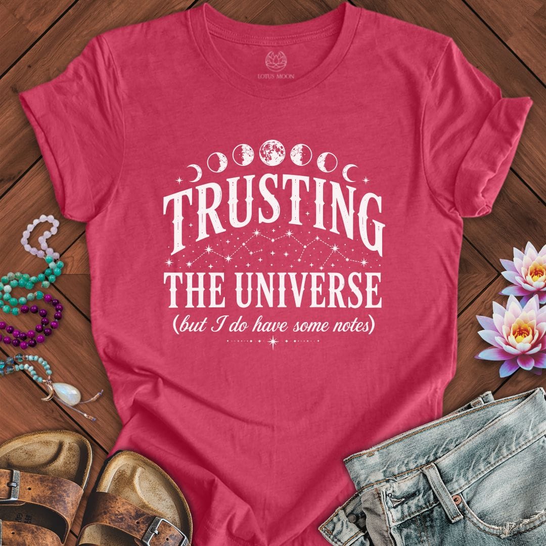 Printify T-Shirt Trusting The Universe Tee Heather Raspberry / S