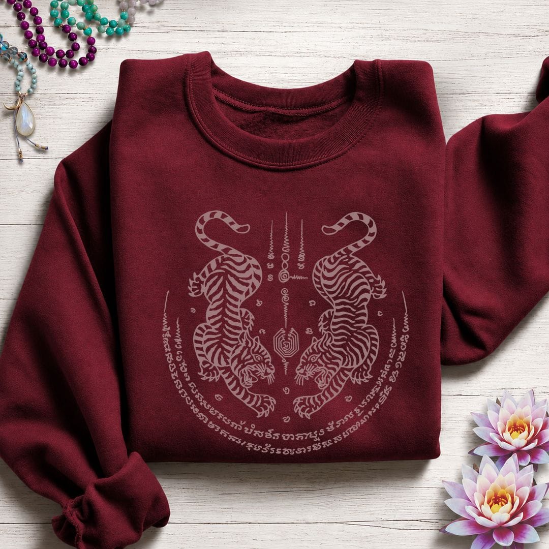 Twin Tigers Sweatshirt Garnet