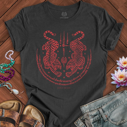 Twin Tigers Tee Dark Grey Heather