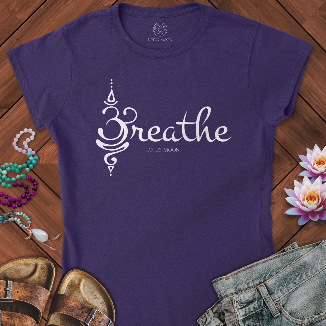 Unalome Breathe Fitted Tee Purple