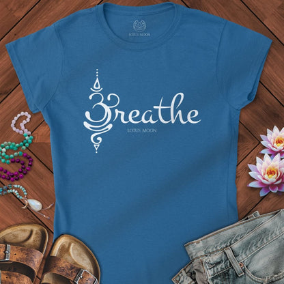Unalome Breathe Fitted Tee Royal