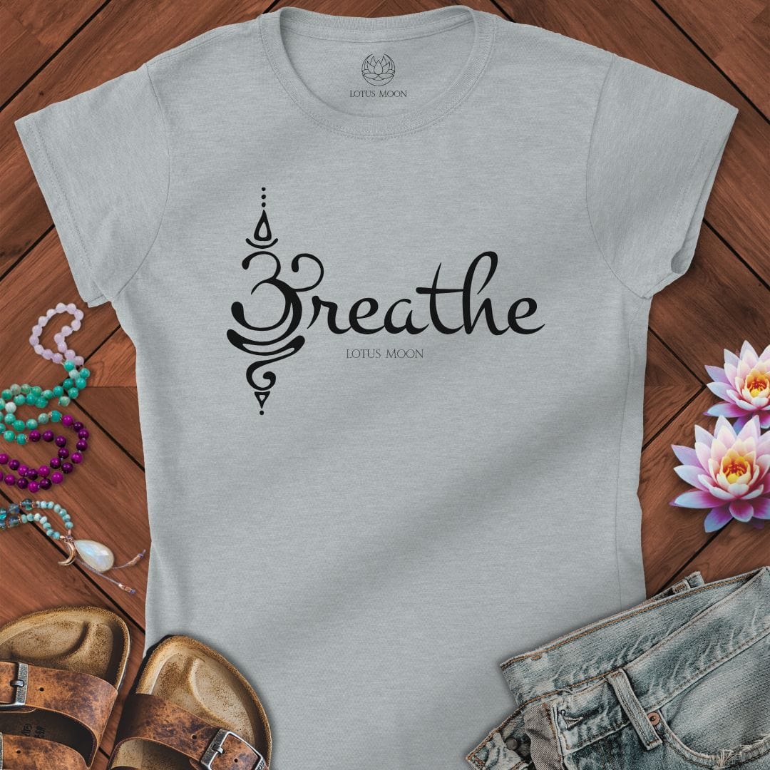 Unalome Breathe Fitted Tee Sport Grey