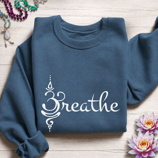 Unalome Breathe Sweatshirt Indigo Blue