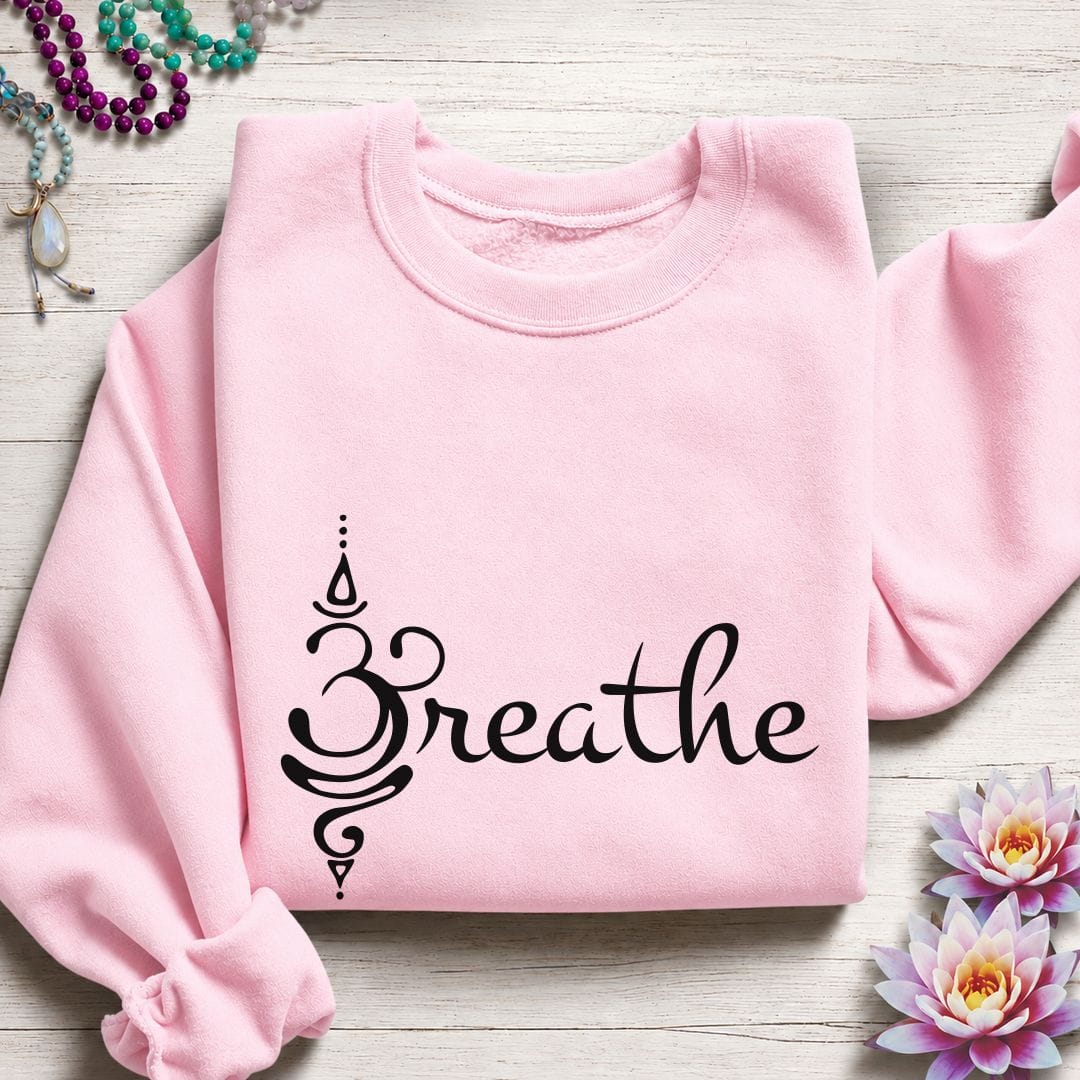 Unalome Breathe Sweatshirt Light Pink