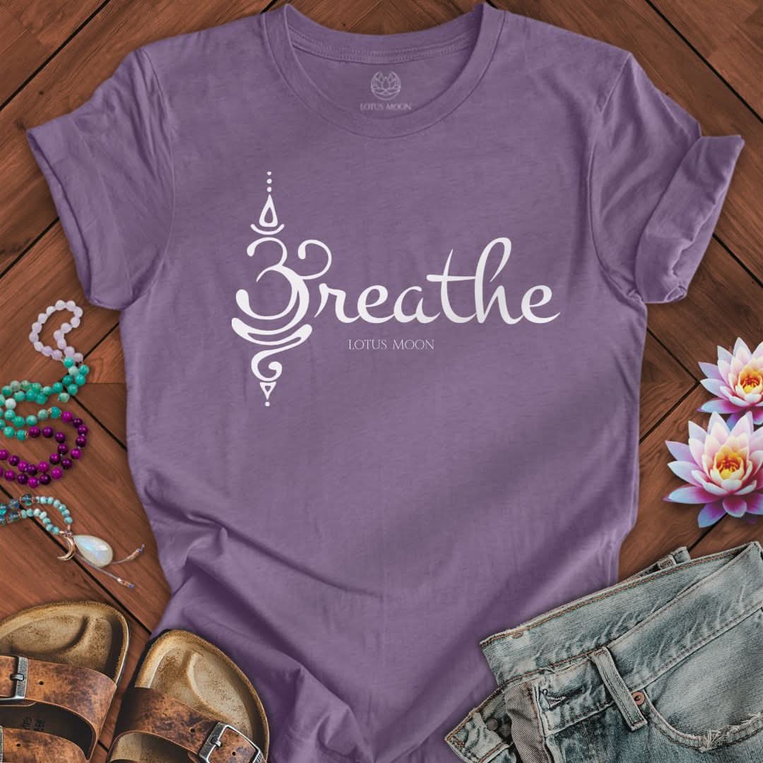 Unalome Breathe Tee Heather Purple