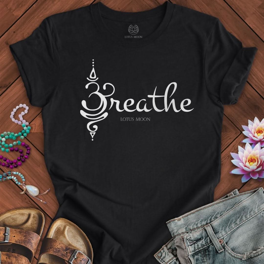 Unalome Breathe Tee Solid Black Blend