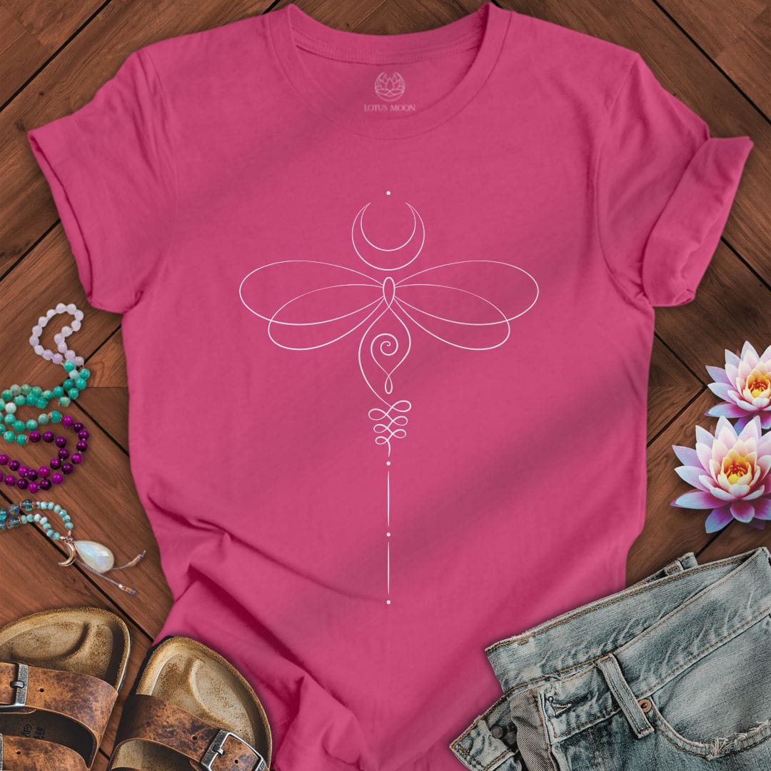 Printify T-Shirt Unalome Dragonfly Tee Berry / S