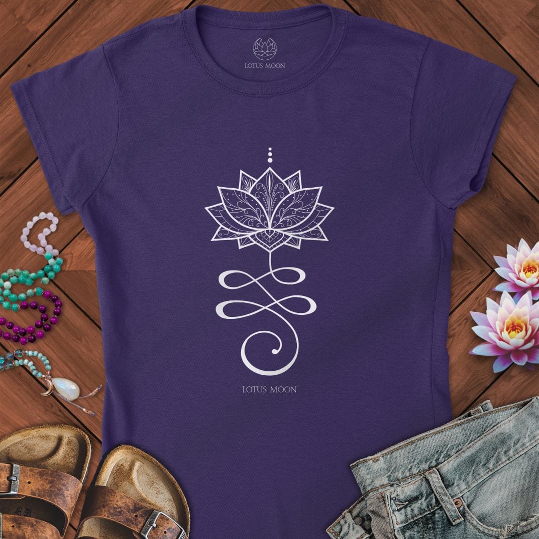 Unalome Lotus Fitted Tee Purple