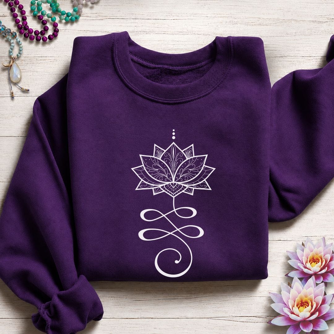 Printify Sweatshirt Unalome Lotus Sweatshirt S / Purple